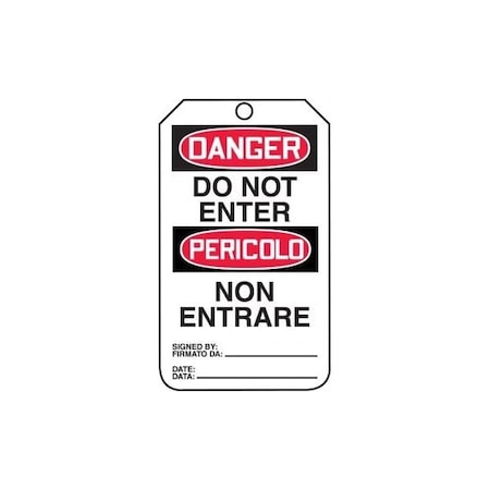 Accuform Danger, RP-Plastic, 3-1/4 in Width, 0.075 in Height, , 5 PK TMT151PTM